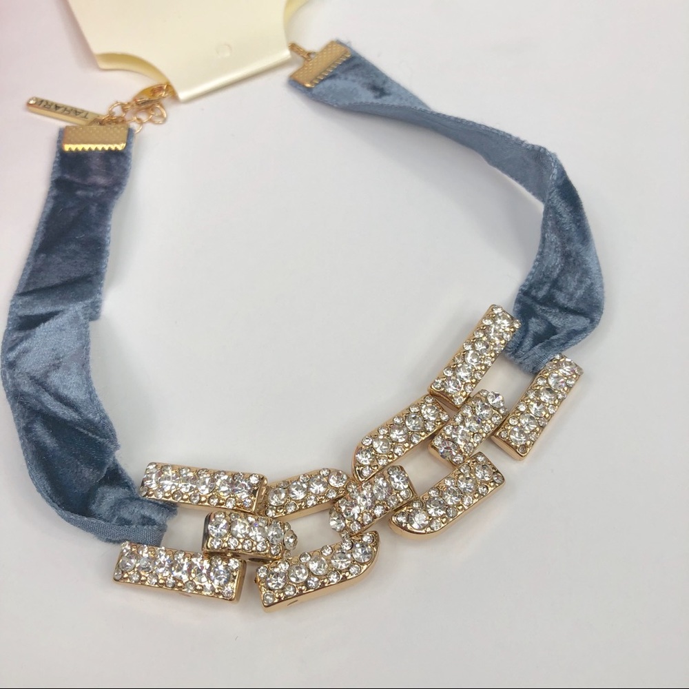 Tahari  Blue Velvet & Rhinestone Choker🌹 - Picture 5 of 8